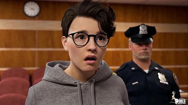 Nerdy girl gets stuffed full of fat cock in prison