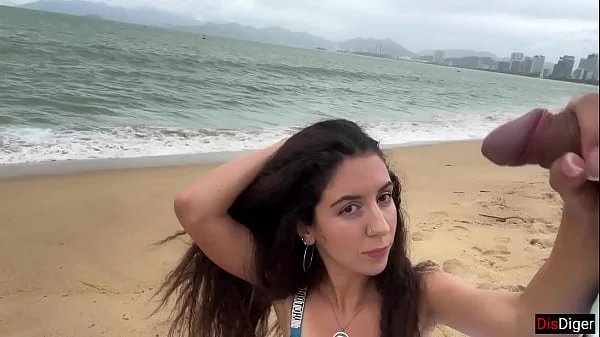 Babe Can I Cum On Your Tits? - Public Cock Flashing On The Beach