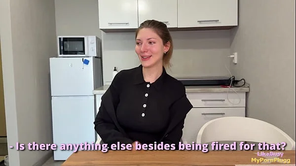 You want to keep your job? Then take off your knickers and I'll punish you hard!