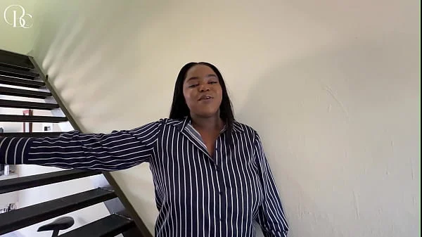 Busty Black Girl Takes it all from her White Co-worker - a Facial, Pussy Fucking and an Anal Creampie