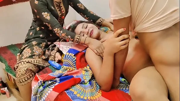 The best threesome of 2025 :- Stepbrother called Komal and Komal's friend Neha to the room and made both of them suck his dick fucked