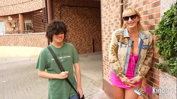 Very experienced MILF gives sex lessons to inexperienced young man, Victoria Vera and her BIG TITS at FAKings