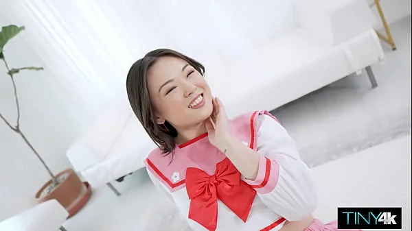 Tiny Fuck Doll Gets Her Tight Cunt Stretched By Fat Pole