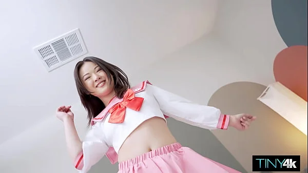 Tiny Fuck Doll Gets Her Tight Cunt Stretched By Fat Pole