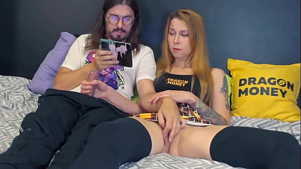 Watching Porn with Stepsister turned into mutual jerking off and hot sex