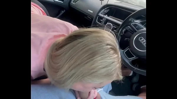 Step mom young make the best blowjob in public/car