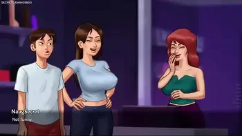 Summertime Saga By DarkCookie - Hot Stepmom Debbie in Seductive Sexy Dress Begs Him to Kiss Her