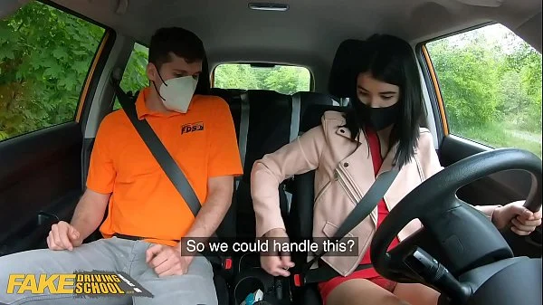 Fake Driving School Lady Dee sucks instructor’s disinfected burning cock