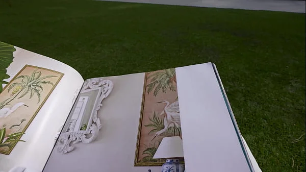 Slutty British stepsis loves sunbathing naked and sucking cock - Lily Phillips