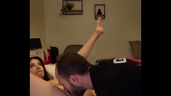 Romantic couple enjoys deepthroat and pussy licking before making love