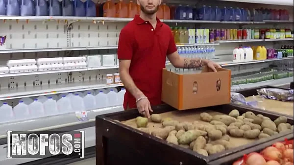 MOFOS - Horny Aubry Babcock Drops To Her Knees In The Store And Sucks Off Her Coworker In Public