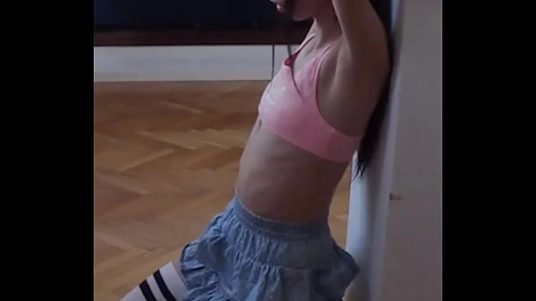 Rough Facefuck Session with Submissive Brat Candie Cross in Knee-High Socks and Mini Skirt