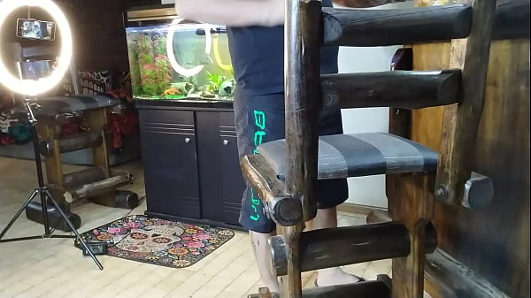 Stepbrothers jerking off while hot stepsis fucks dildo