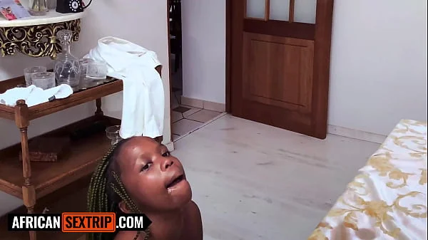 Petite Tattooed Ebony Teen RAMMED Rough In Amateur Interracial Fuck