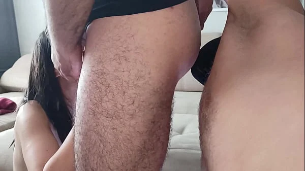 Wife And Bisexual Husband Give Guest Blowjob And Rimming. Cum eat. Ep 21832