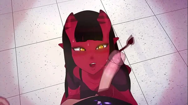 Animation bitch loves sex, at first she sucked off two guys, then allowed herself to be fucked by the third bully