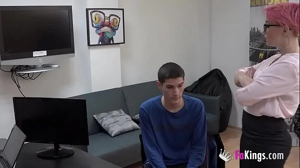 A horny boss and a young shy candidate. Best job interview ever