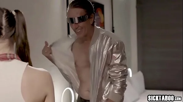 Sexy robot teen gave her body and ass to the client