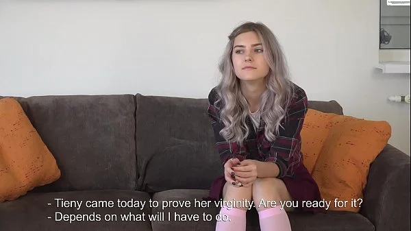 Tieny Mieny. The youngest virgin with shows her hymen and masturbates.