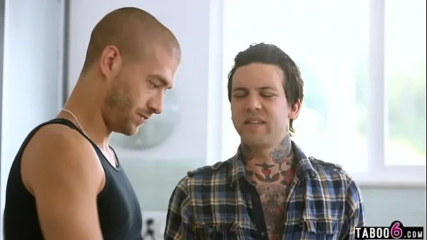 Stepbrothers DP fuck their new dumb MILF stepmom