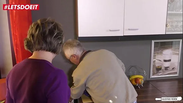 LETSDOEIT - Horny German Granny Literally Fucks The Guy Next Door