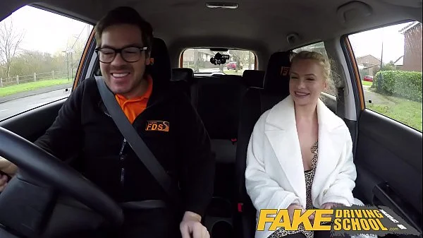 Fake Driving School Blonde Polish babes pussy gets slammed