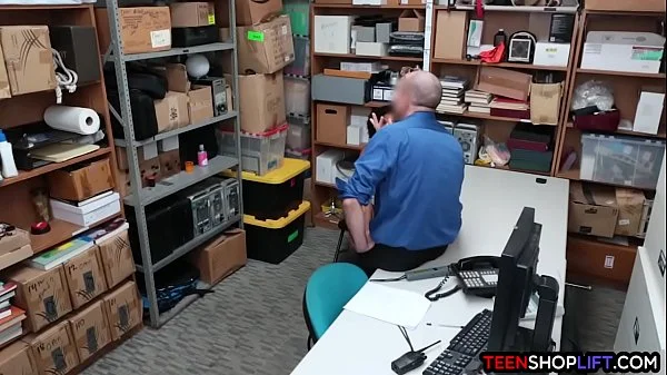 Ebony teen thief with an afro busted stealing and fuck