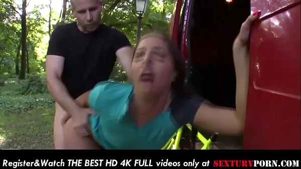 Sexy teen babe gets her butt hole fucked in the forest!
