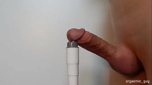 Male orgasm with huge cumshot after nice cock growing