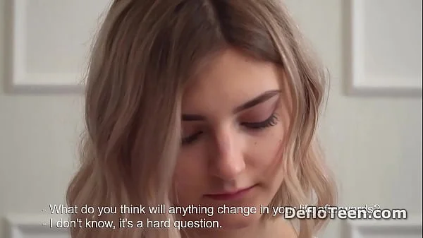 Cute teen Tieny Mieny loses her virginity with a young stud