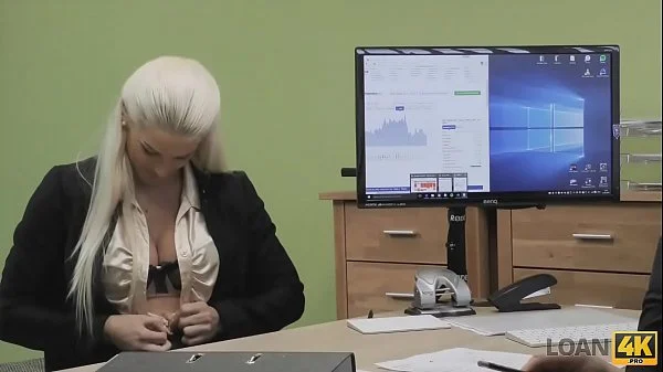 pervert guy uses money to fuck a busty blonde