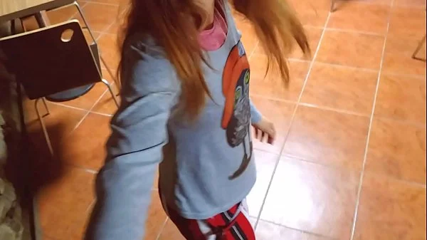 Deepthroat and cum in the mouth. Beautiful young woman gets horny!