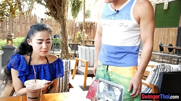 Cheating Thai wife fucks husband and then another guy