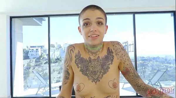 TATTOOED ANAL SLUT LEIGH RAVEN TAKES COCK UP HER ASS AND CUM ON HER FACE