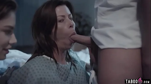 Huge boobs troubled MILF in a 3some with hospital staff