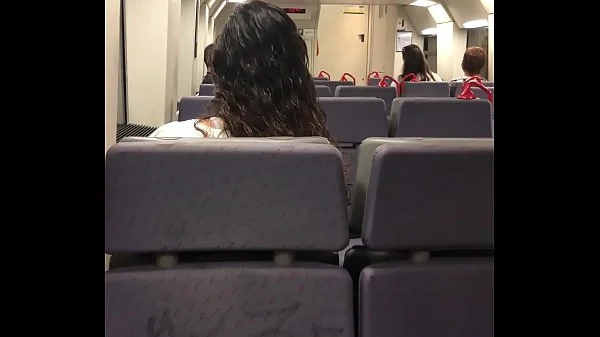 Angel Emily public blowjob in the train and cumswallowing !!