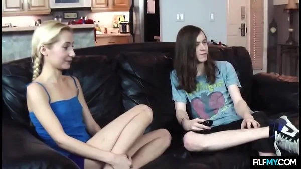 Little step sister teen wants to see her cock