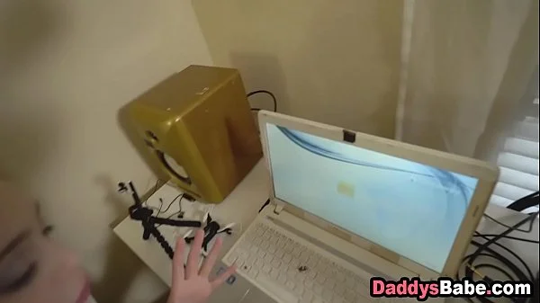 Lucky stepdad gets blowjob from his stepdaughter's best friend