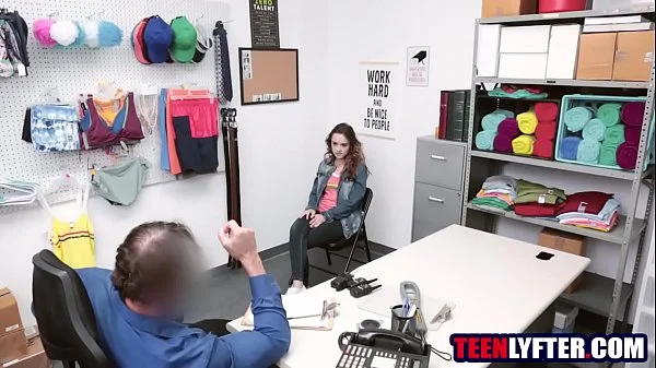 Scared teen thief fucked & creampied by creepy shop detective