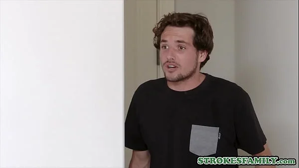 My brunette stepmom soothes my erection