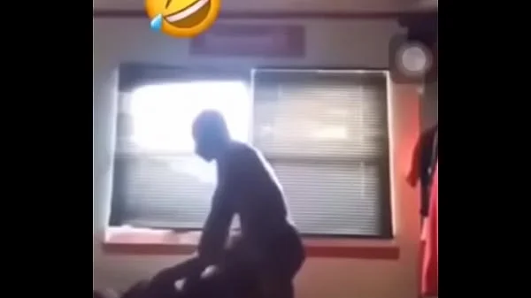 African guy bangs on his girl roughly,After eating pizza