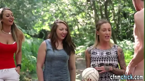 Cfnm teens tug nudists cock