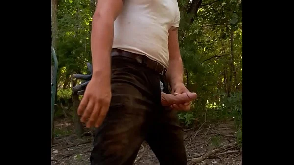 Huge cumshot outside full viseo from soft to ejaculation