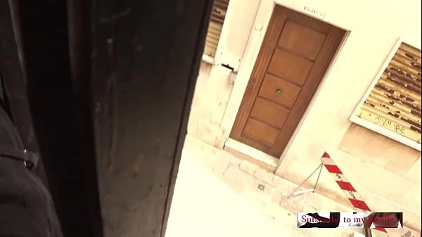 Naughty orgasm at windows in Venice Italy strangers walking around