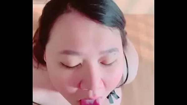 Asian teen with big tits swallows hot cum