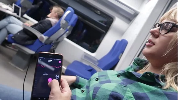 REMOTE CONTROL MY ORGASM IN THE TRAIN
