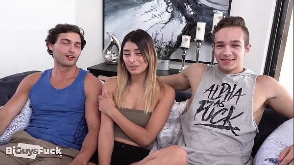 2 super attractive BI GUYS let a LATINA join in the fun.