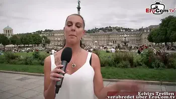 Deutsches Straßen Casting in Stuttgart zum Outdoor anal Sex mit hübschem Paar