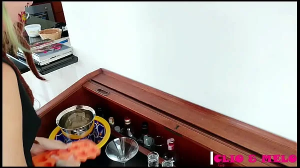 Clio swallows sperm with 7 cumshot icecubes TEASER