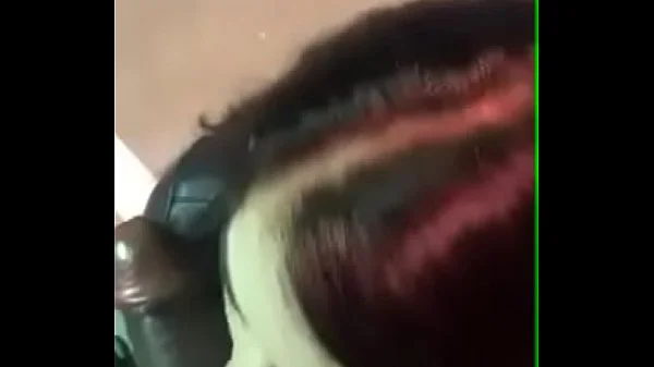 Hot brunette blowjob in parking